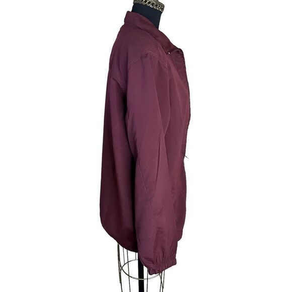 The Paragon Woman's Windbreaker Jacket Size S Maroon Zip Front Embroidered - Picture 4 of 13